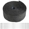 Kievano 10M Nastro Termico Scarico Nero, Fascia Termica in Fibra di Vetro 5CM Larga con 5 Fascette in Acciaio Inox, Protezione Calore per Collettore Scarico Auto Moto