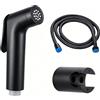 Haelyze Soffione doccia mobile per campeggio, camper, con tubo da 1,2 m, supporto per doccetta, approvvigionamento d'acqua regolabile, robusto ABS, soffione doccia con tubo per camper, vanlife e esterni (nero