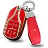 ontto Cover per Chiave Auto, Adatta per Maserati Levante Ghibli Quattroporte GT Granturism GranCabrio, Accessorio Portachiavi in TPU, 4 Tasti, Rosso R