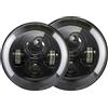 WIJHJET Fari Anteriori Fari Anteriori LED 7 Auto 2 Pezzi Hi/Low H4 Halo Angle Eyes Per BMW Per Jeep JK 4x4 Per Suzuki Per Samurai Per Jeep Per Wrangler Per Fuoristrada(2 piece Half-7inch)