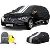 Cowtcver Telo Copriauto da Esterno Compatibile con Renault Megane 1999-2026, Telo Copertura Impermeabile Anti-UV Anti Vento Antipolvere, Telo Copri con Cerniera e in Cotone.