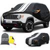 Cowtcver Telo Copriauto da Esterno Compatibile con Jeep Renegade 2014-2026, Telo Copertura Impermeabile Anti-UV Anti Vento Antipolvere, Telo Copri con Cerniera e in Cotone.