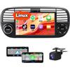 AWESAFE Sistema Linux Autoradio per Fiat 500 (2007-2015)