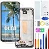 H&LYCYJ Display Schermo per Samsung A54 OLED nero con cornice | Con impronte digitali，Wear Toolkit，OLED，HD+ Display，sostituire lo schermo，per i modelli:A546V A546U A546U1 A546B A546B/DS