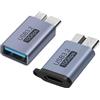 Leloco 2 adattatori USB 3.2 a Micro B (tipo C + USB) femmina a Micro B maschio adattatore per hard disk esterni, 10 Gbps compatibile con Toshiba, HDD, Seagate, Galaxy S5 Note 3