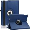 Xsltkby Custodia per iPad 10.2 9a / 8a / 7a Generazione (2021 2020 2019) - 360 Gradi di Rotante Cover Protettiva Case con Funzione di Auto Svegliati/Sonno (Navy Blue)