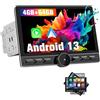 Hexinex Universale Autoradio 2 DIN (4+64GB) Touchscreen IPS da 10,6 pollici con luce dei pulsanti Android 13 Radio con Wireless CarPlay Android Auto GPS FM RDS BT (Lo schermo è staccabile)