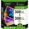 ZENOINK 308 XL Cartucce d'inchiostro Stampante Mutilpack, 308 XL Cartucce Nero e Colore Compatibile con Originali Cartuccia HP 308 per DeskJet 2900 4300 Envy 6110e 6120e 6122e 6130e 6520e 6530e 6532e 6165e