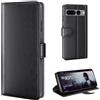 phase9 Custodia a libro per Google Pixel 7 Pro, in vera pelle, con scomparti per carte di credito, funzione leggio, colore nero