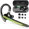 Thunelec Cuffie Bluetooth V5.3, senza fili, vivavoce, con CVC 8.0/ENC Dual Mic, APTX, connessione a due dispositivi, 90 ore di autonomia, auricolari Bluetooth con scatola di ricarica, per lavoro, giallo limone