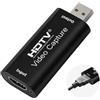 XIAIMIN Cattura Video,Video Game Capture Card HD 1080P, Adattatore da Hdmi a Usb