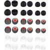 MenYiYDS 36 pezzi Ricambio Auricolari Earbud, Eartips di Ricambio Universali per Cuffie In-Ear(S/M/L) (Grigio con sfumature rosse + colore trasparente + nero puro, 36 pezzi)