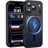 FNDMIL Magnetico Forte per iPhone 17 Pro Max Cover con Magnetica | Protezione Della Fotocamera, Antiurto Militare, Anti-Impronta Antigraffio, Custodia Sottile Traslucido Opaco, Nero