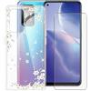 AQGG Custodia + Vetro Temperato per Oppo A94 5G CPH2211 (6.43 Pollici) Cover Shell Case Transparente TPU Silicone Skin Bumper - Glass 9H durezza Pellicola Schermo Film - WM91