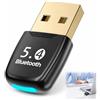 Ihteyuo Dongle Bluetooth pc, adattatore Bluetooth 5.4 USB chiave Bluetooth ad alta velocità 3 Mbps plug and play connessione fino a 7 dispositivi per cuffie mouse tastiera controller tablet smartphone e