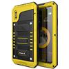 Beeasy Cover per iPhone X/XS IP68 Impermeabile Custodia Militare Antiurto Resistente 360° Metallo Armor Protezione Schermo Integrata Rugged Robusta Indistruttibile Subacquea Antipolvere Giallo