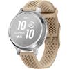 GIOPUEY Cinturini Compatibile con Garmin Lily 2/Lily 2 Active, Morbido Silicone Cinturino [Resistente all'Usura] [Traspirante] - Brown
