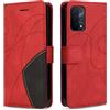 KKEIKO Cover Compatibile con Oppo A74 5G / Oppo A93 5G / Oppo A54 5G, Antiurto Custodia in PU Pelle, Magnetico Protettiva Cover a Libro per Oppo A74 5G / Oppo A93 5G / Oppo A54 5G, Rosso