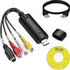 Vomtaric Convertitore VHS a Digitale USB 2.0, Scheda di acquisizione Video RCA S Video a USB, Scansione Cassette VHS, Adattatore Audio Video per VCR Mini DV Hi8 DVD, Registrazione Conversione su PC Mac