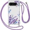 Ciciber Ttusy Custodia per cellulare per Google Pixel 10 Pro XL con laccio, motivo floreale, custodia protettiva in morbido silicone antiurto con cordino da appendere per Google Pixel 10 Pro XL, 01