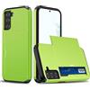 Beajew Custodia per Samsung Galaxy S21 Ultra, Custodia Hybrid con scompartimento per tessere compatibile, TPU Bumper Silicone Custodie, Anti Graffio Hard PC, Antiurto Grado Militare - Verde