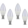 LEDLUX 4 Pezzi Lampada Led E14 CRI>95, 5.5W=40W 470 Lumen (C37 Ø37X100mm, 2700K)