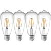 WULUN Lampada a LED Edison E27 ST64, 40W equivalente, Bianco caldo 3000K 400lm, Lampade Decorative Vintage, AC 220V， Per l'arredamento degli interni del ristorante, non dimmabile, 4 pezzi