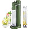 OSCEVIA Gasatore Acqua Frizzante per Casa, Macchina per Acqua Frizzante, Macchina per Soda con 2 Bottiglie Senza BPA (1L + 1L), Compatibile con Bombola CO₂ 60L (Non Inclusa), Verde