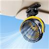 NIFBANG Ventilatore da tavolo a batteria, ricaricabile tramite USB C, girevole a 360° e pieghevole, per il fissaggio su auto, carrello da golf e tapis roulant (giallo)