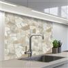 KitchenYeah© Paraschizzi Cucina Adesivo Pannello Parete Paraspruzzi - Beige | 80x100 cm - Rivestimento Mosaico - Pietre