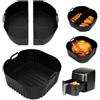 Tbintul 3 Pezzi Teglie Accessori per Friggitrice ad Aria, Teglia in Silicone per Air Fryer Contenitori Cestello Riutilizzabile Quadrato Per Airfryer da 4,5-8QT