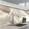 KitchenYeah© Paraschizzi Cucina Adesivo Pannello Parete Paraspruzzi - Beige | 80x300 cm - Lavandino Decorativo Astratto - Arte moderna