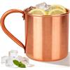 YIYAXIN Moscow Mule Tazza Rame con Manico Rivettato Ergonomico, Bicchieri Moscow Mule 100% Puro Rame 450ml, Boccali Realizzato a Mano Finitura Liscia Senza Fodera Interna per Cocktail Caffè Birra Latte Acqua