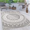 Paco Home Tappeto Cucina Da Esterno Salotto Moderno Balcone Terrazo Motivo Persiano Marocco Etnico Mandala, Dimensione:120x160 cm, Colore:Grigio