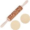 DELORIGIN Mattarello in legno con motivo di mattarello in legno con fiori in rilievo, per la cottura, motivo 3D, per utensili da cucina, accessori per la cottura di Natale, biscotti fatti in casa
