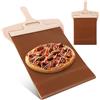 LDXDRU 2 pala per pizza 58 x 30 cm, con manico e panno da forno, pala per pizza scorrevole, per pizza con rivestimento antiaderente