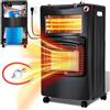 Eulenke Riscaldamento a gas per interni, 4200 W in ceramica + radiatore a infrarossi da 1260 W, con regolatore di pressione del gas e tubo del gas, 3 livelli di riscaldamento, bombole di gas butano o