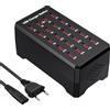 sccvee Caricatore USB multiplo da tavolo a 20 porte, alimentatore da 100W compatibile con iPhone 12/13/14/15/16, Samsung Galaxy S22/S23/S24/S25 e Google Pixe/iPad/Tablets
