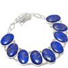 Fatto a mano Collana Lapislazzuli Rame 18" Catena Regolabile Gemma Ovale Gioielli PT 4615