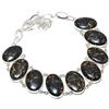 Fatto a mano Collana Rame Nero Turchese 18" Catena Regolabile Gemme Ovali Regali PT 4604