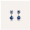 Stroili Orecchini Pendenti Charlotte Oro Bianco Zaffiro Diamante Diamante