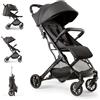 Interbaby Passeggino Leggero Compatto da Viaggio Aereo 22 kg (Nero)