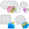 Capaneus 4 Pezzi Stampi per Resina Epossidica, Vassoio per Stampi in Silicone, Stampi Sottobicchieri per Resina Epossidica, Stampi Decorativi in Resina per Fare Piatti, Fare Coaster, Creazione di Artigianato