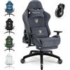 Dowinx Sedie Gaming,Ergonomica Ufficio,Similpelle Scamosciata Sedie,Grigio