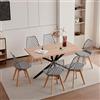 JZGORC Set Tavolo e Sedie da Pranzo Moderno - 6 Sedie da Pranzo (Grigio) + Tavolo da Pranzo in MDF con Gambe in Metallo (Tavolo: 140x78x77 cm)