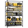 M MZG 6 Livelli Scaffale in Metallo, 953,4 kg di Capacità di Carico, Ripiani Regolabili in Altezza, Scaffale Robusto per Garage, Magazzino, Cantina e Ripostiglio, Nero Plus, 45 × 120 × 209,2 cm
