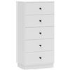 HOMCOM Cassettiera Camera da Letto a 5 Cassetti Comò 47x29x95 cm Bianco | Moderna, Maniglie Rotondo, Mobiletto Cassettiera Alta e Stretta, per Ingresso Soggiorno Cameretta Corridoio, in Legno