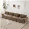 Bladez Divano Modulare in Corduroy Sofà Moderno 4 Posti Cloud, Senza Montaggio, Seduta Profonda, Compressione Boneless, Combinabile, Divano per Soggiorno (Marrone, 4 Posti)