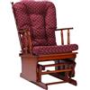 Liberoshopping Poltrona sedia a dondolo movimento oscillante in legno cuscino imbottito (America Bordeaux)