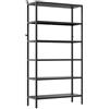 Brigros - Libreria Scaffale Metallico Fly 6 Ripiani 75x28x150 cm In Acciaio Laminato A Freddo, Verniciatura Epossidica Nera, Scaffale Multiuso Per Casa, Ufficio, Garage E Ripostiglio